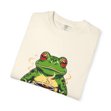 Sleepy Coffee Frog Mascot T-Shirt Graphic