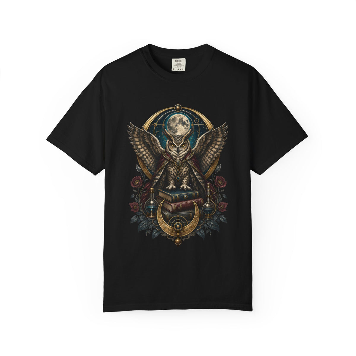 Dark Academia Moon Owl Graphic Tee