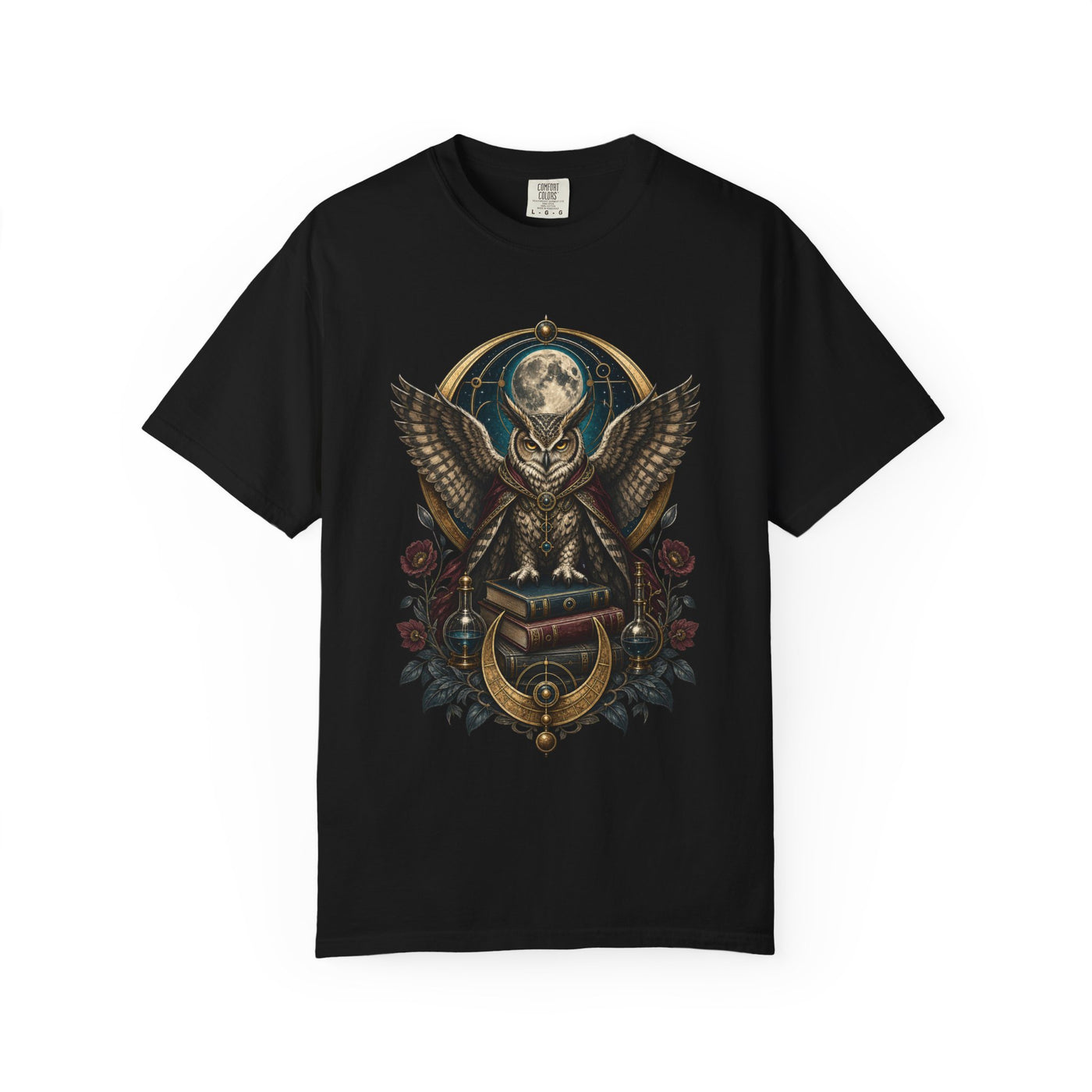 Dark Academia Moon Owl Graphic Tee