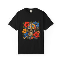 Patchwork Hibiscus Skull Graphic Tee