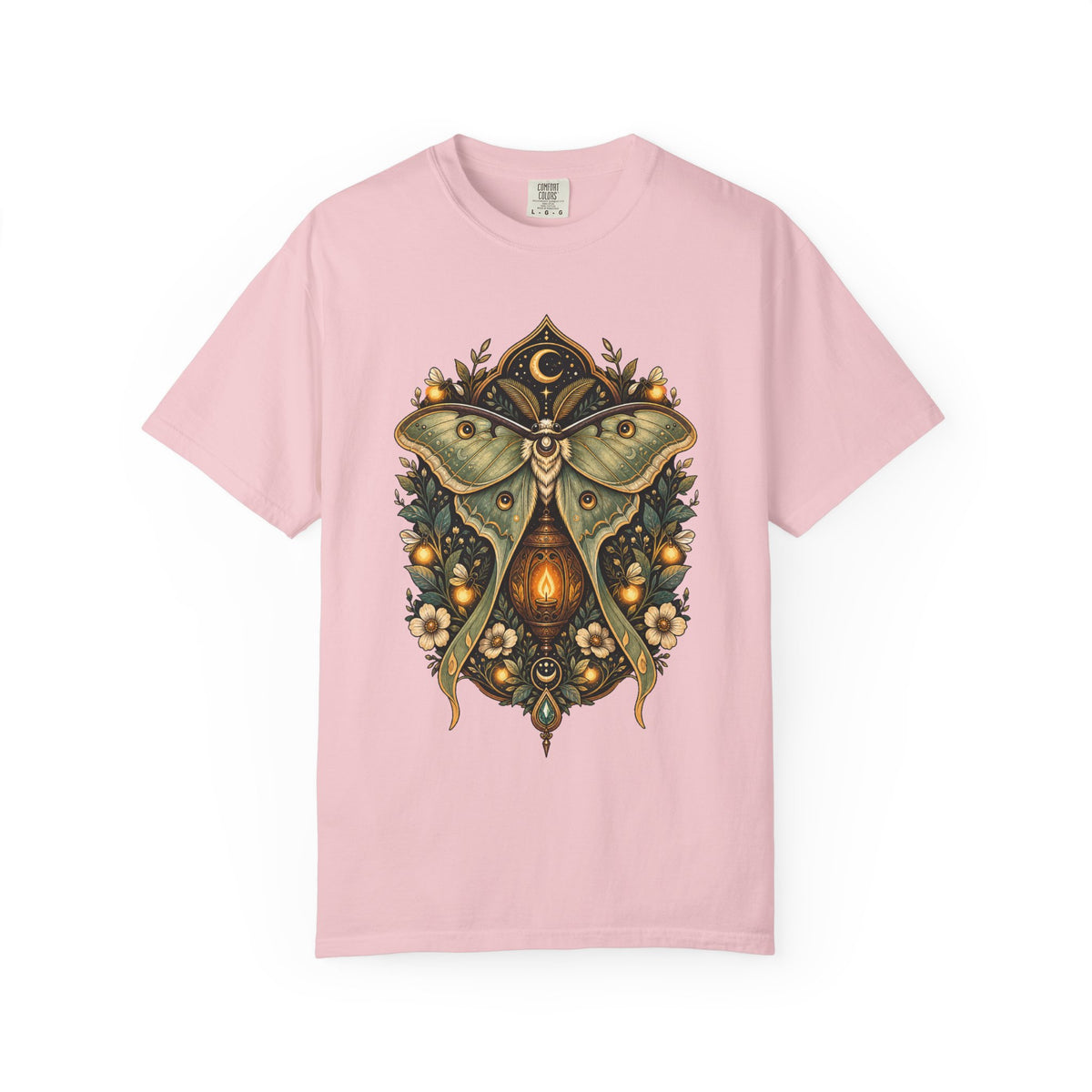 Folk Luna Moth Lantern T-Shirt Graphic