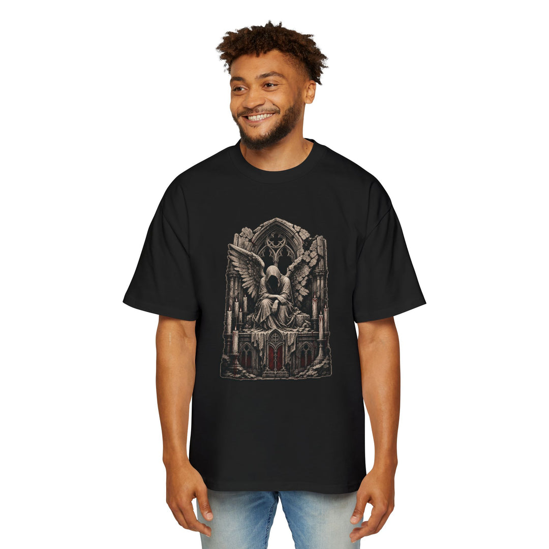 Ruined Mourning Angel Heavy Oversized Gothic Tee