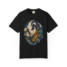 Paper Cut Monsoon Saxophone Crane T-Shirt Graphic