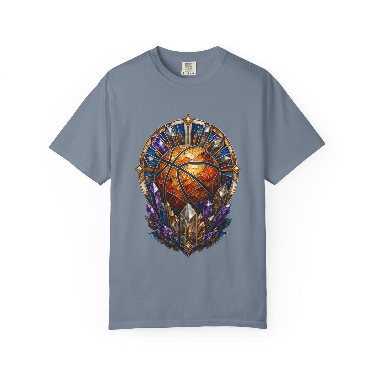 Stained Glass Mineral Basketball Relic T-Shirt Graphic