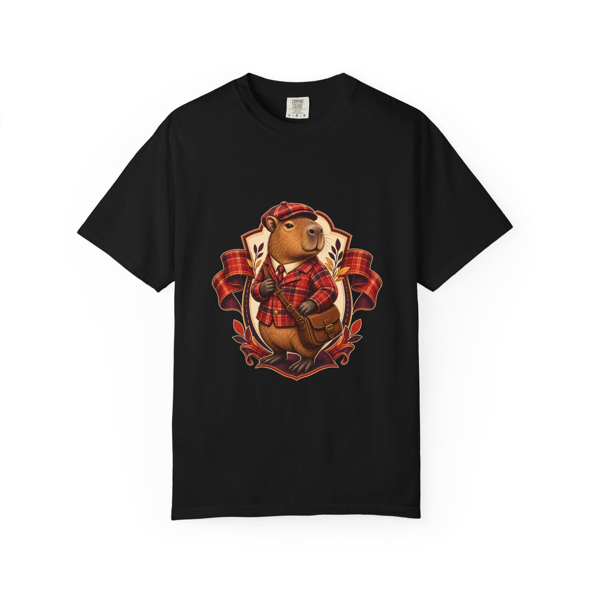 Paprika Plaid Capybara Courier Graphic Tee