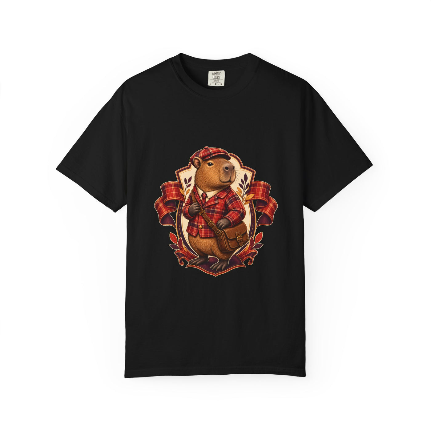 Paprika Plaid Capybara Courier Graphic Tee