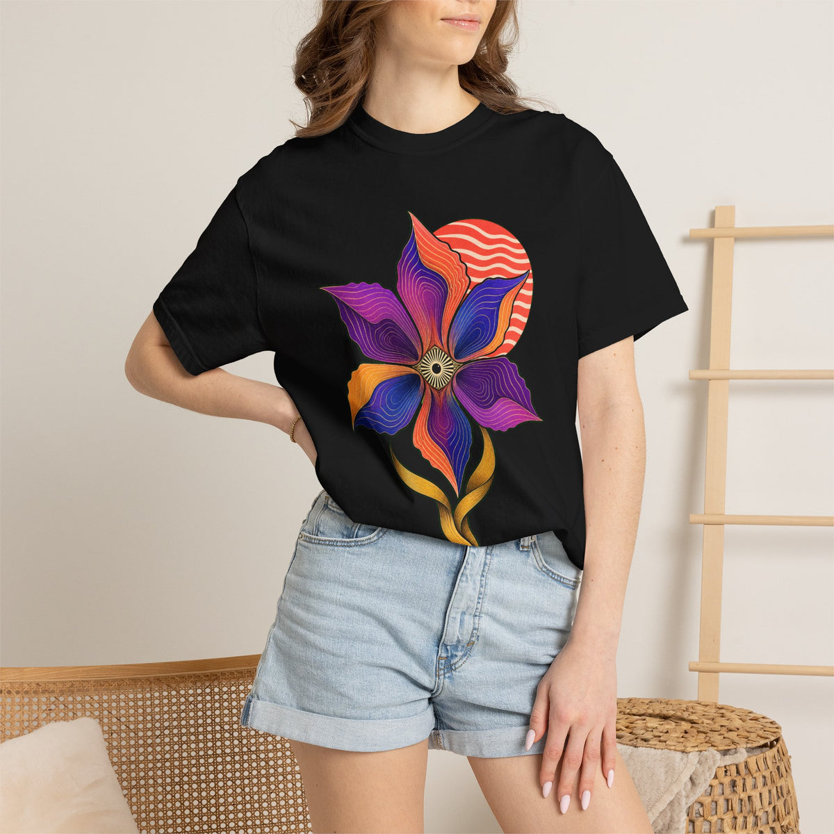 Solar Orchid Mirage Abstract Floral Graphic Tee