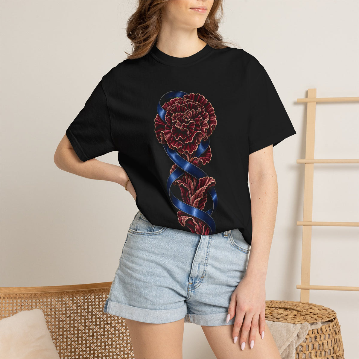 Velvet Carnation Ribbon Graphic Tee