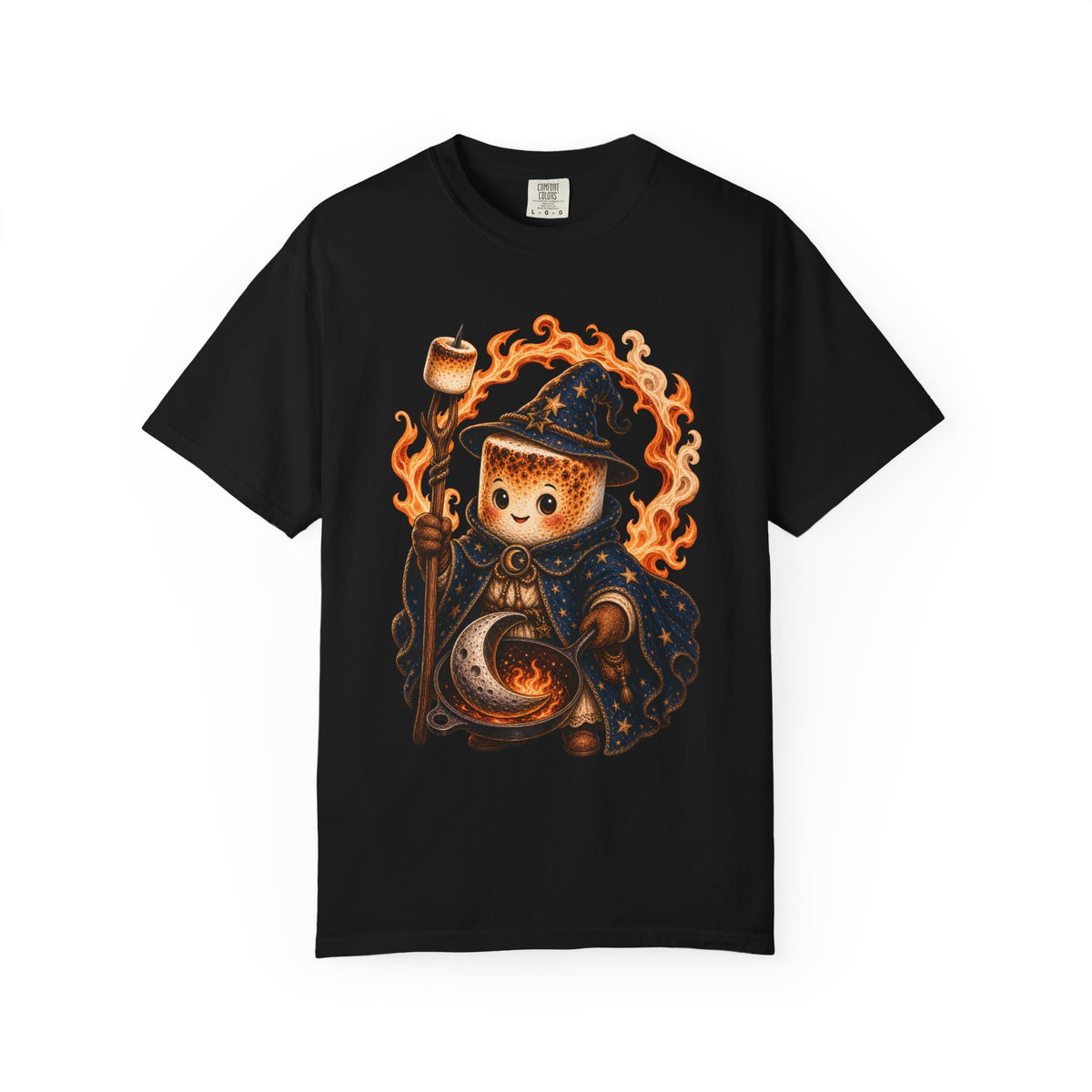 Campfire Marshmallow Moon Mage T-Shirt Graphic