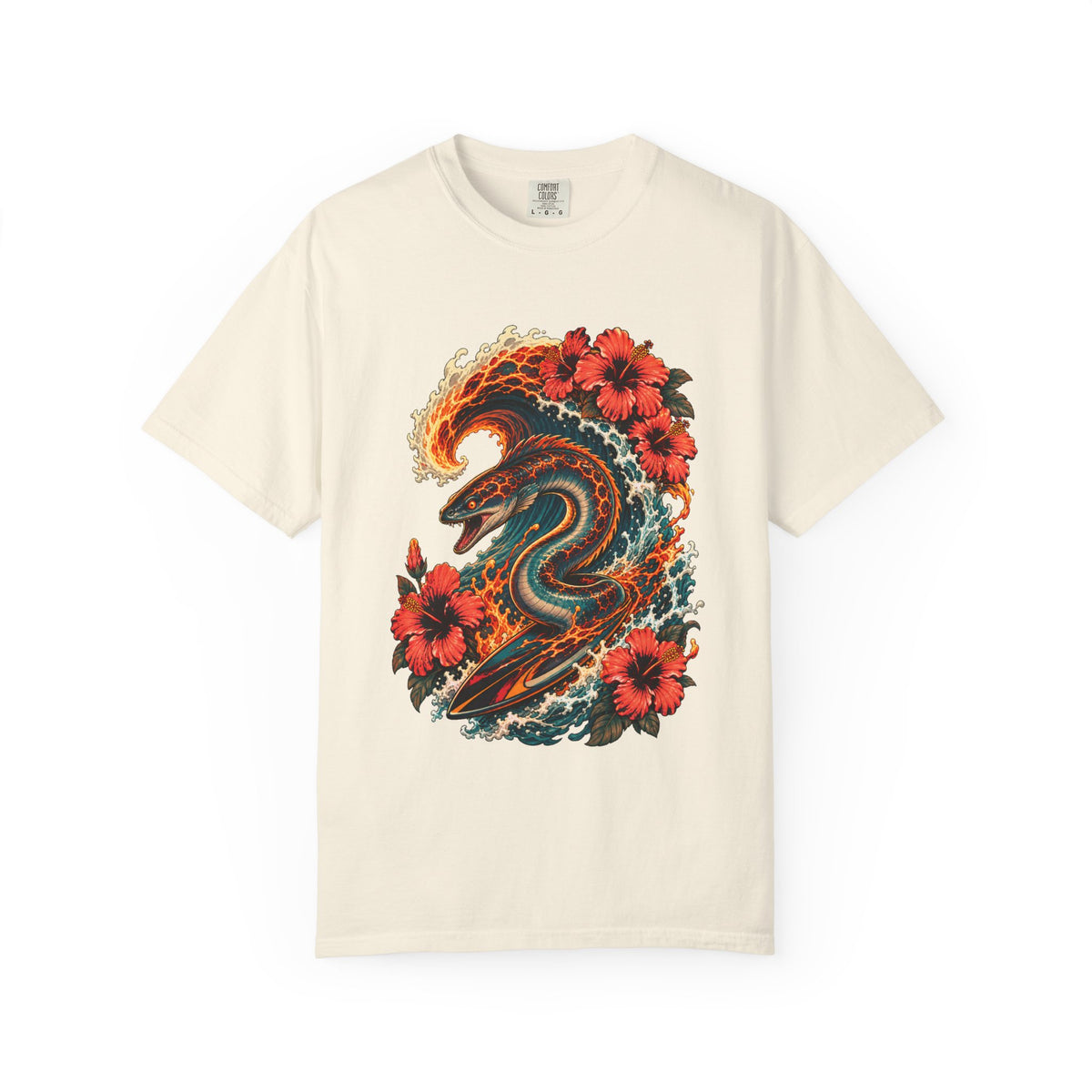 Hibiscus Lava Eel Surfer Graphic Tee