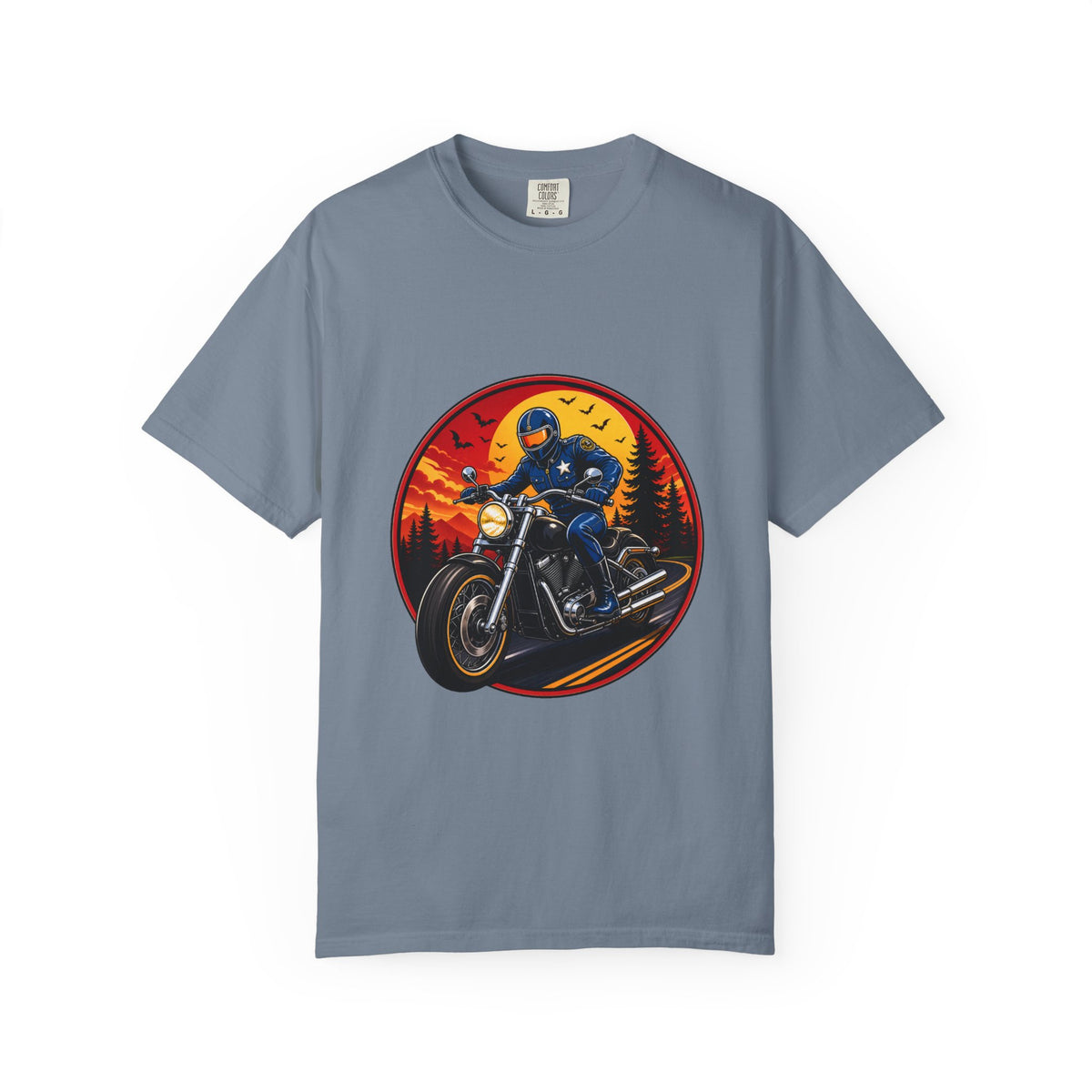 Retro Sunset Motorcycle Rider T-Shirt Graphic