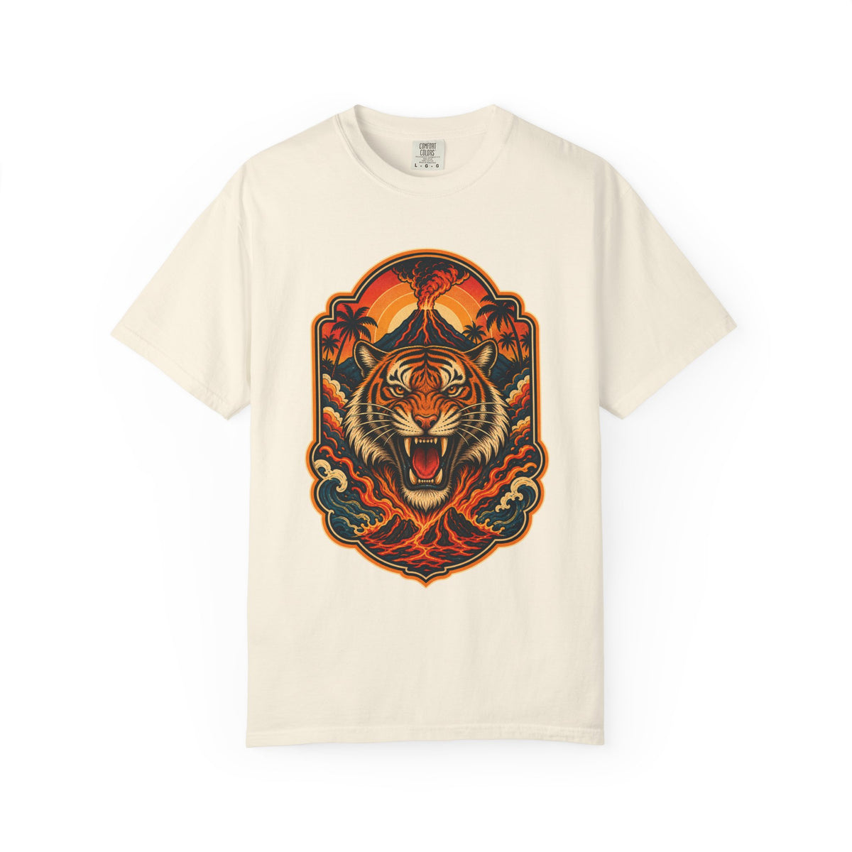 Postcard Volcano Tiger Graphic Tee