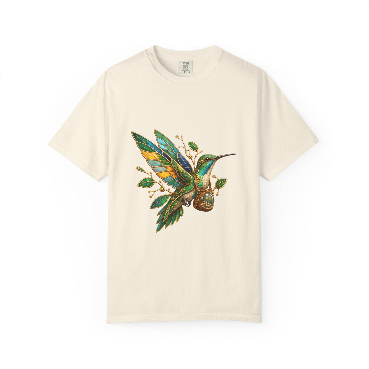 Solarpunk Hummingbird Courier Graphic Tee