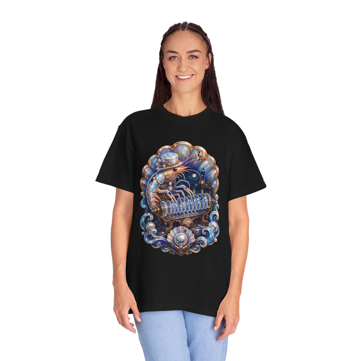 Opal Harbor Glass-Harmonica Shrimp T-Shirt Graphic