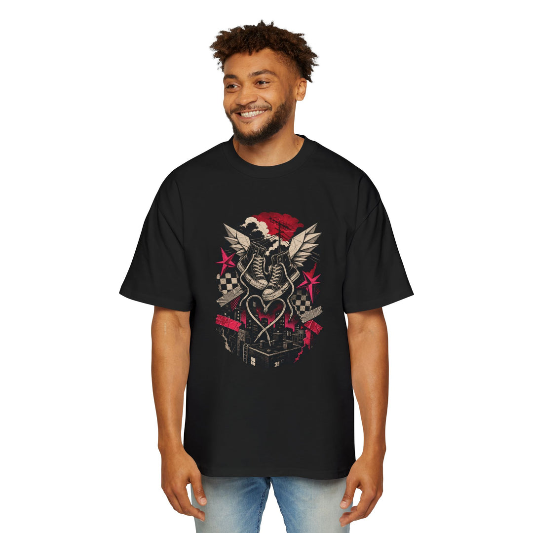 Paper Wings After Midnight Heavy Oversized Emo Tee