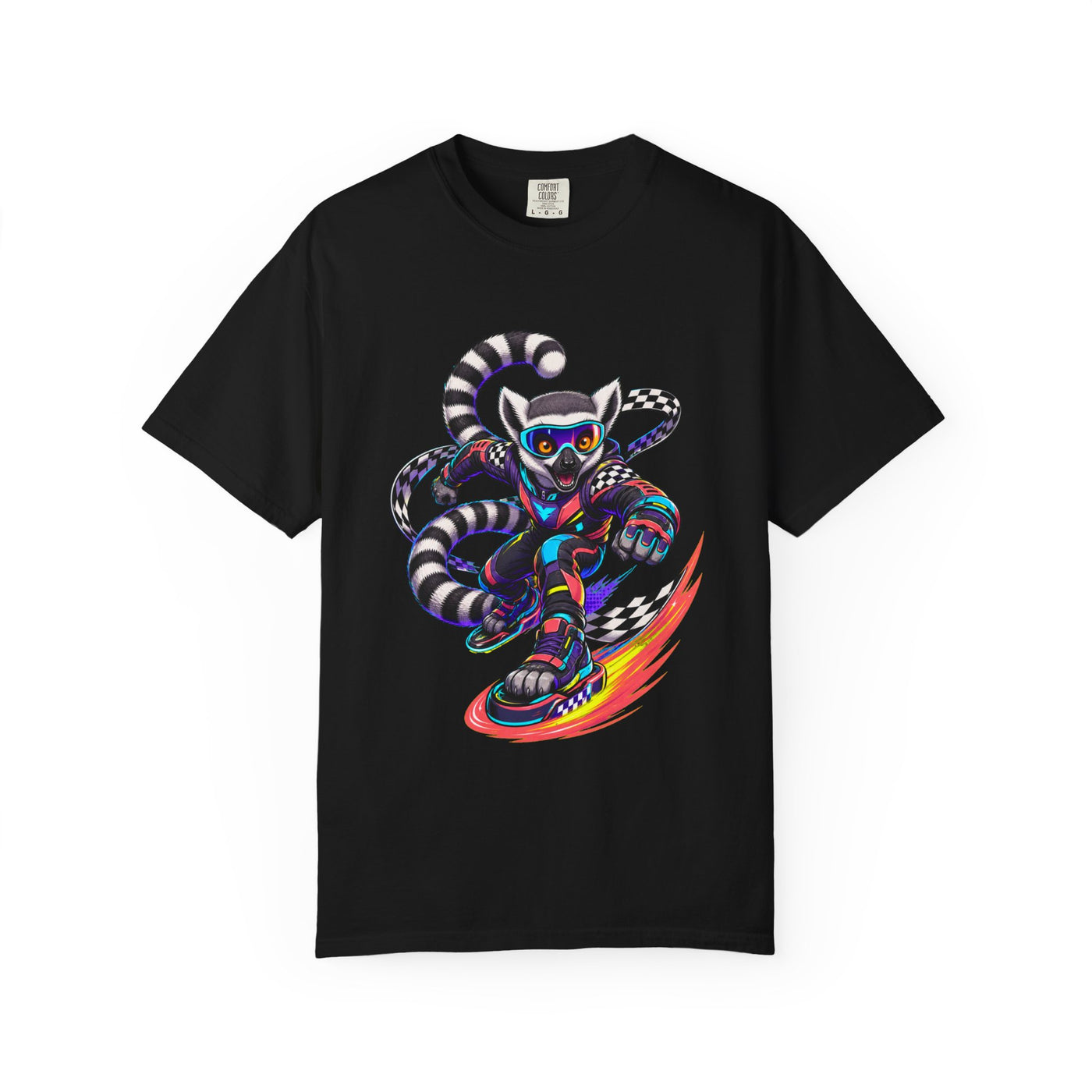 Neon Raceway Lemur Graphic Tee