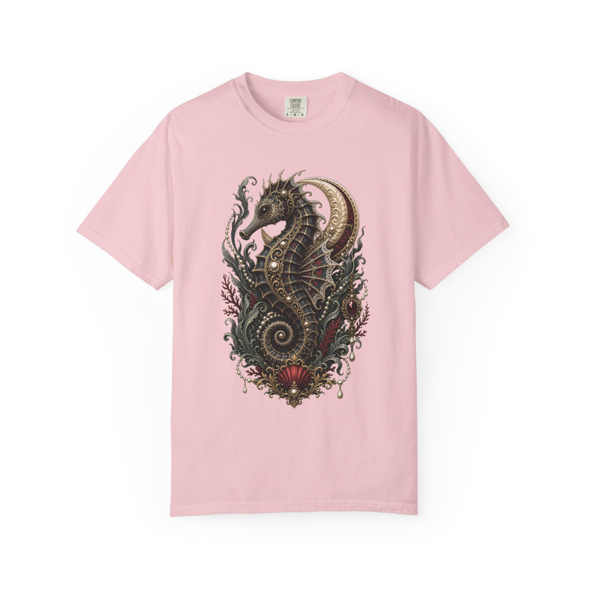 Gothic Lace Seahorse Graphic Tee