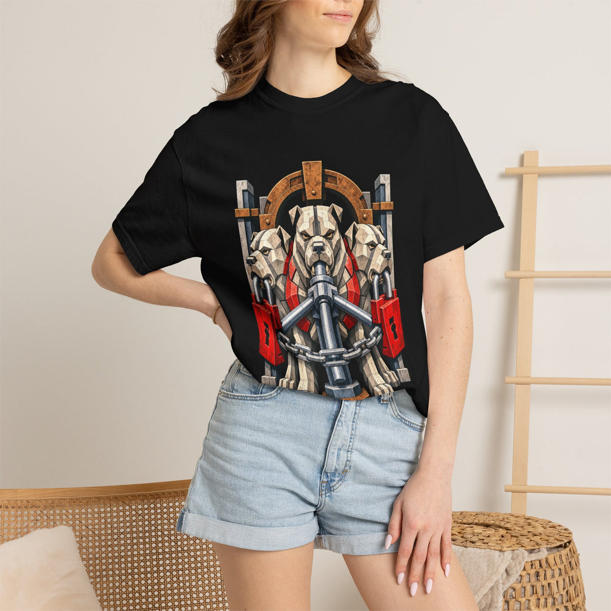 Cerberus Depot Guard Brutalist Mythic Industrial Graphic Tee