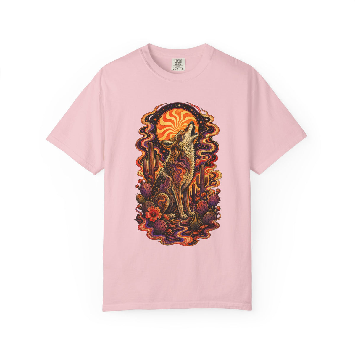 Psychedelic Desert Coyote T-Shirt Graphic