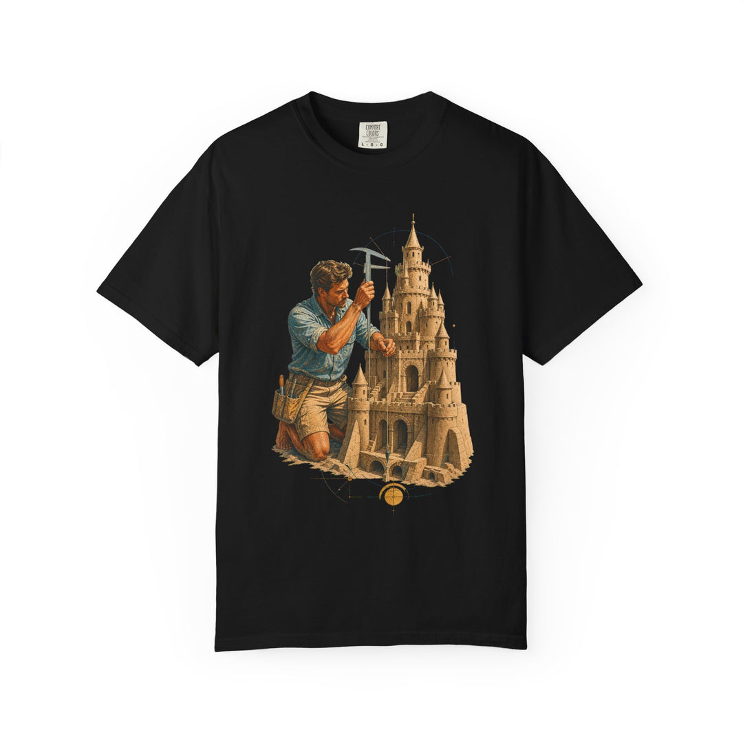 Sandcastle Structural Engineer Retro Blueprint Graphic Tee