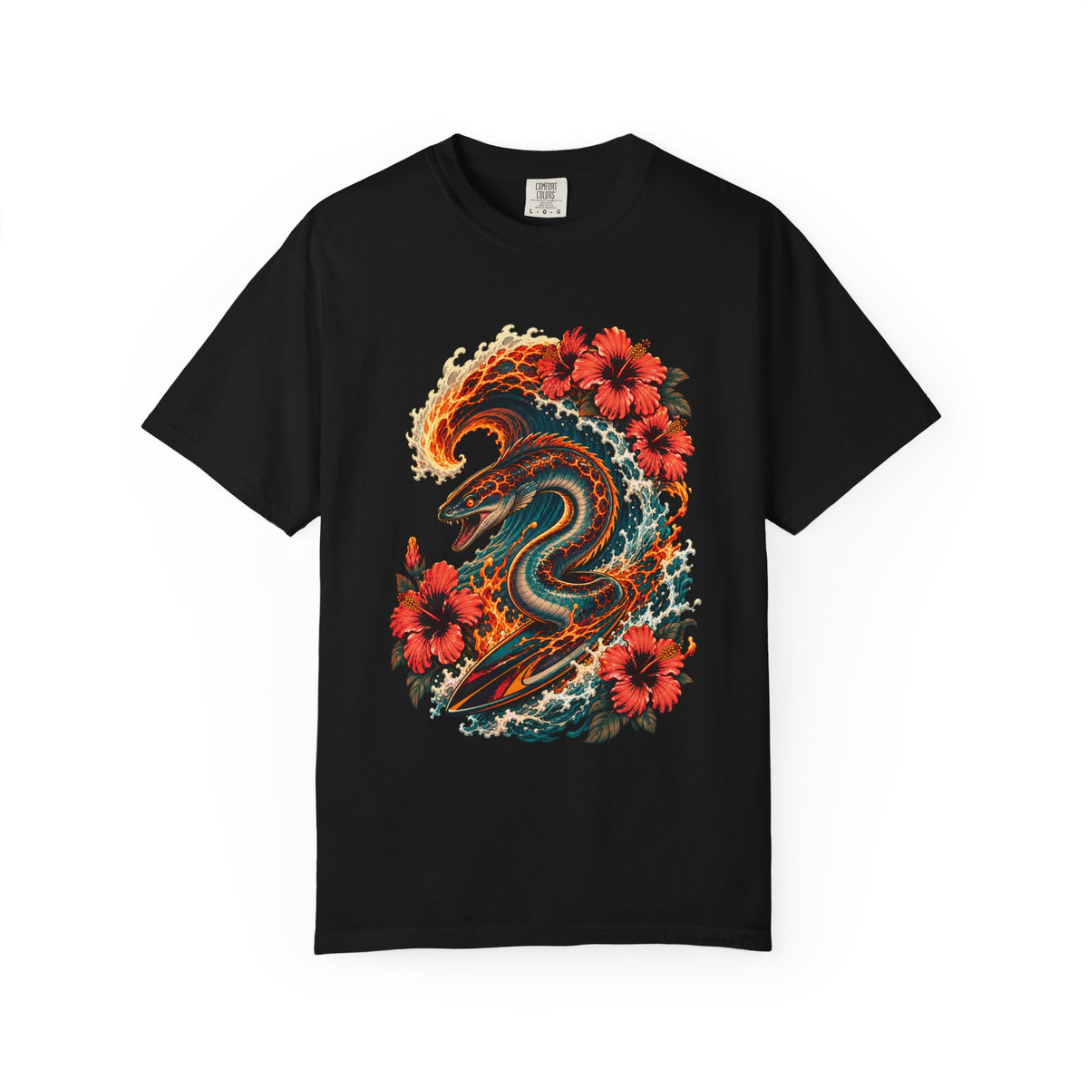 Hibiscus Lava Eel Surfer Graphic Tee