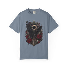 Gothic Raven Eclipse Rose T-Shirt Graphic