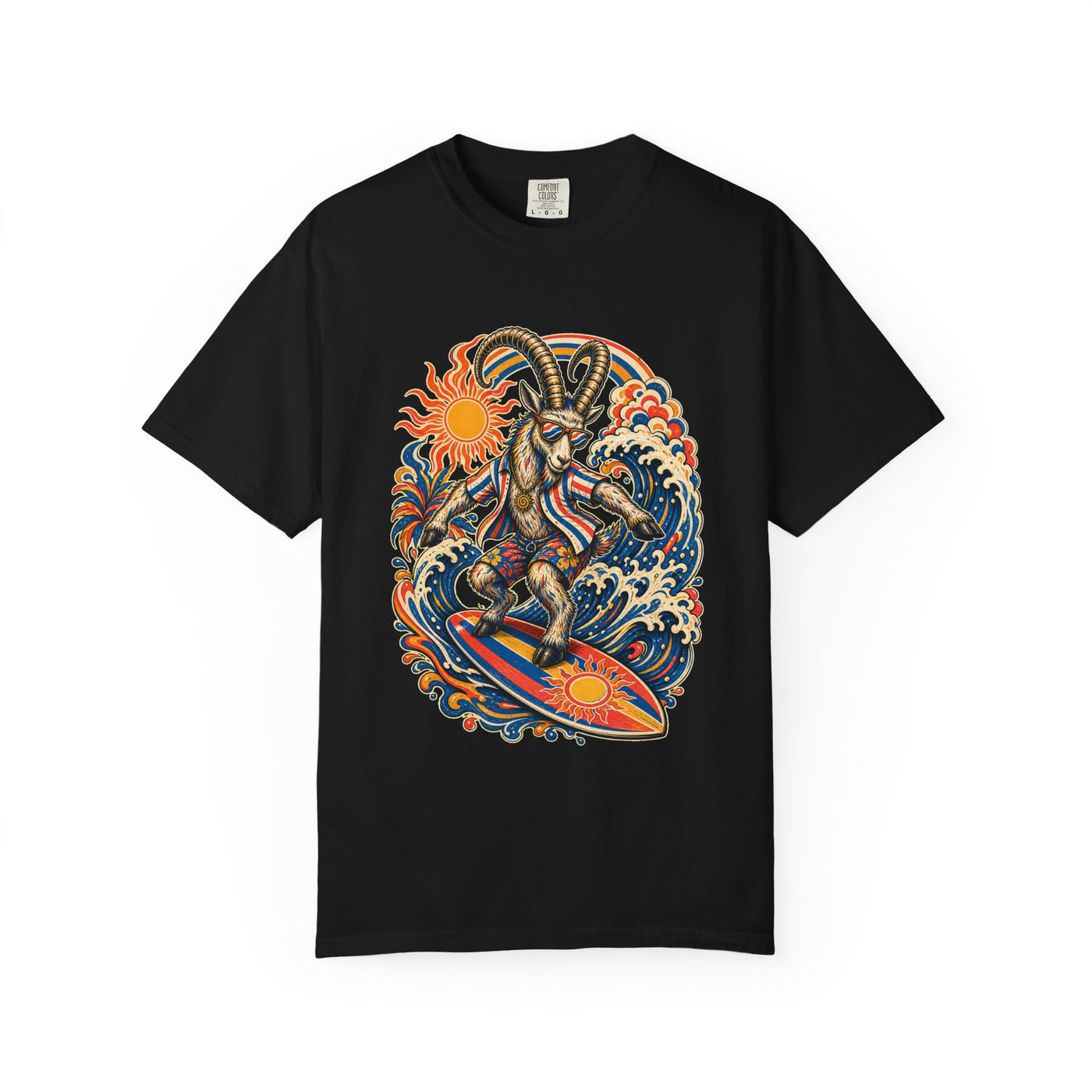 Psychedelic Ibex Surfer Graphic Tee