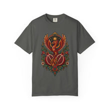 Embroidered Pomegranate Phoenix T-Shirt Graphic