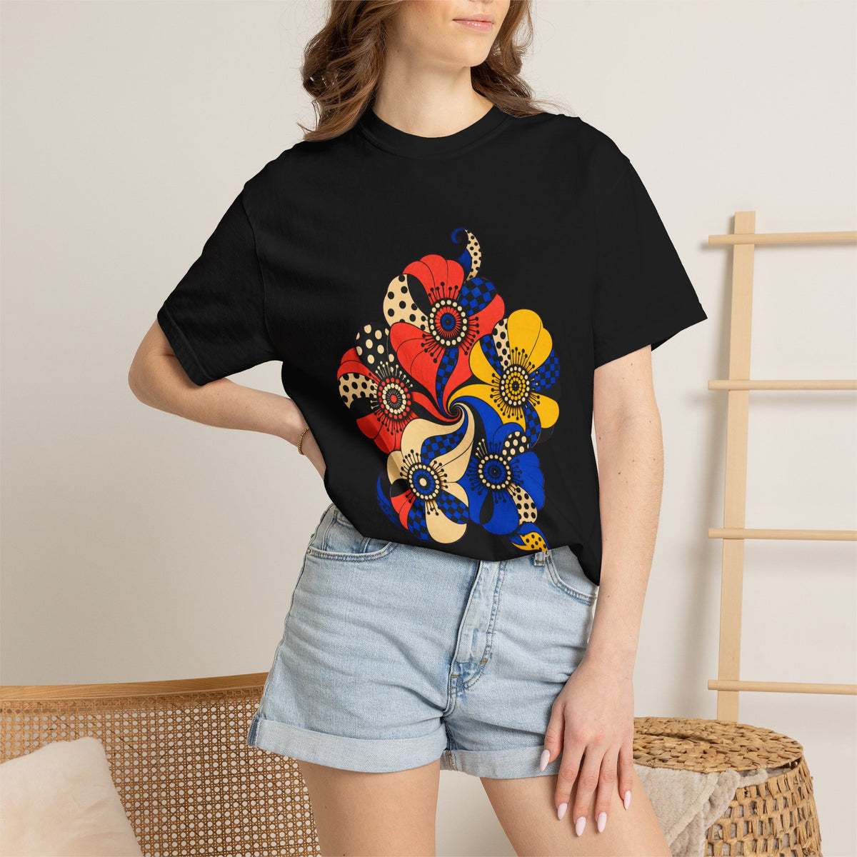 Polka Poppy Spiral Garden Op Art Graphic Tee