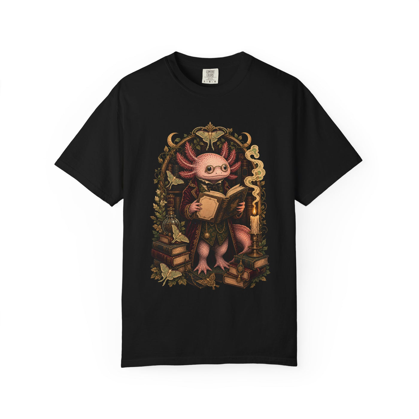 Dark Academia Axolotl T-Shirt Graphic
