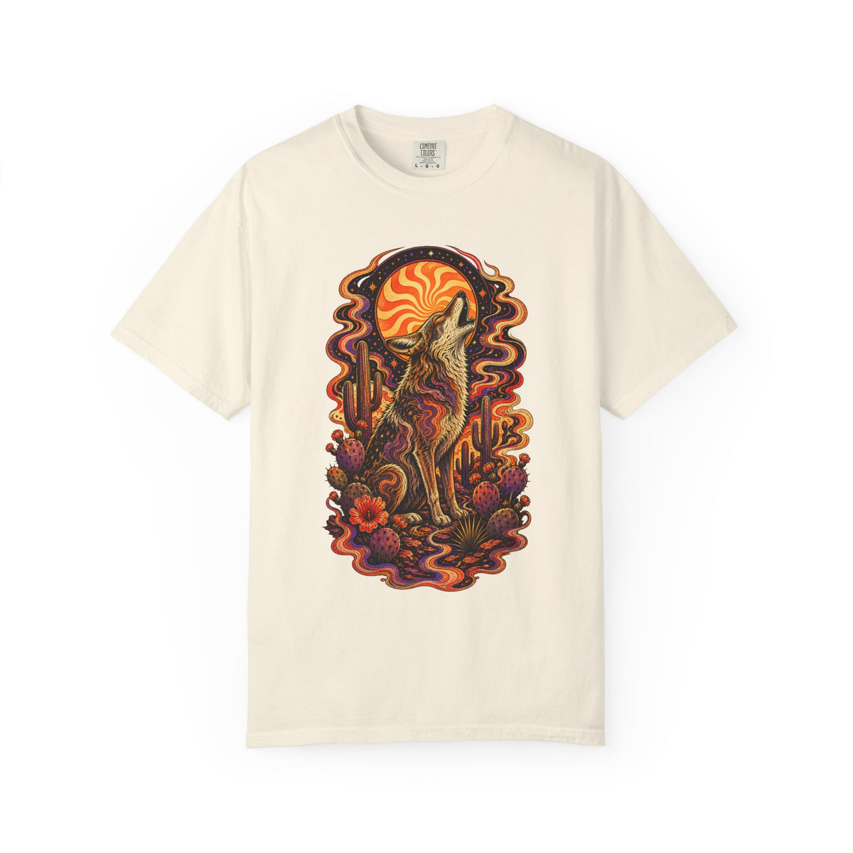 Psychedelic Desert Coyote T-Shirt Graphic