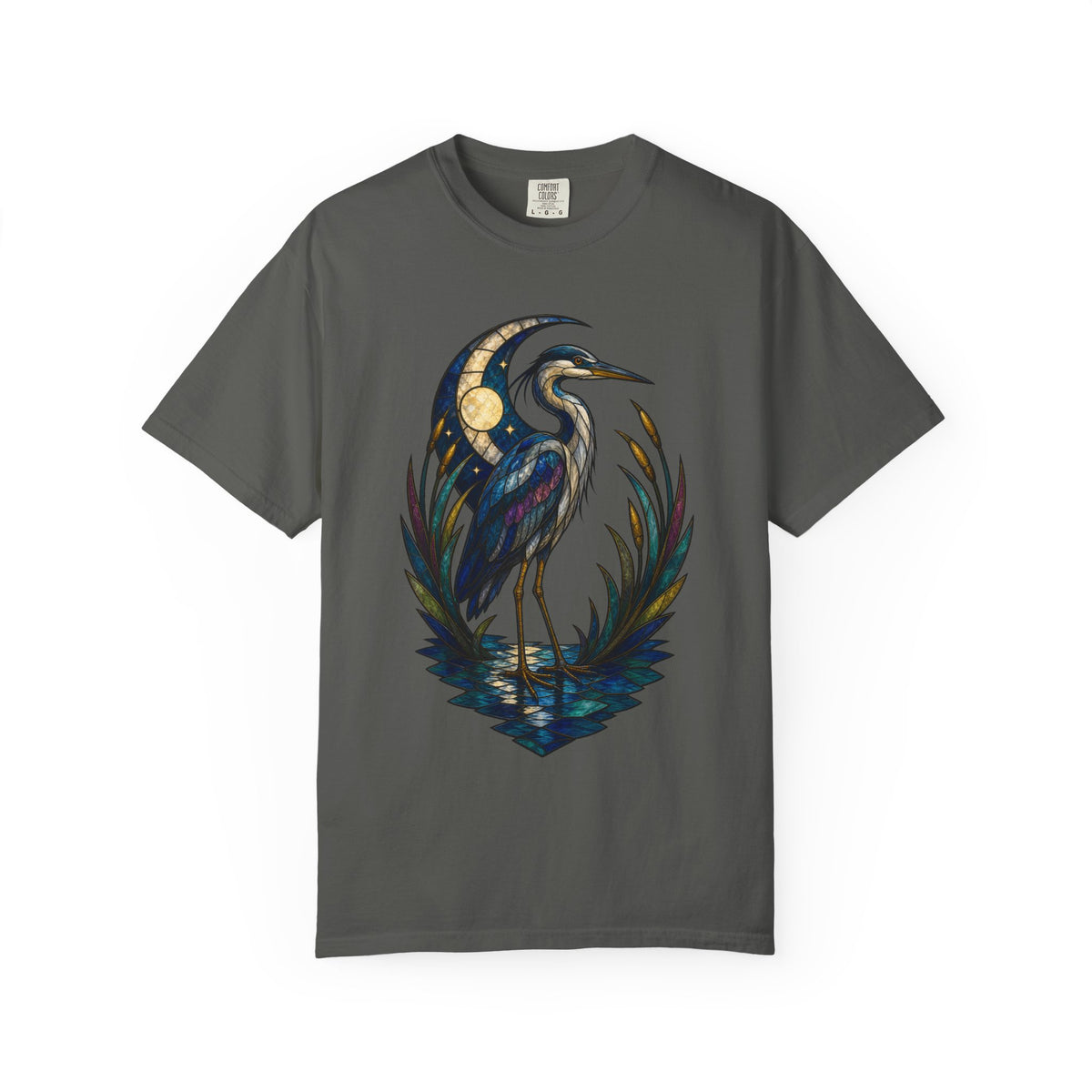 Stained Glass Night Heron Graphic Tee