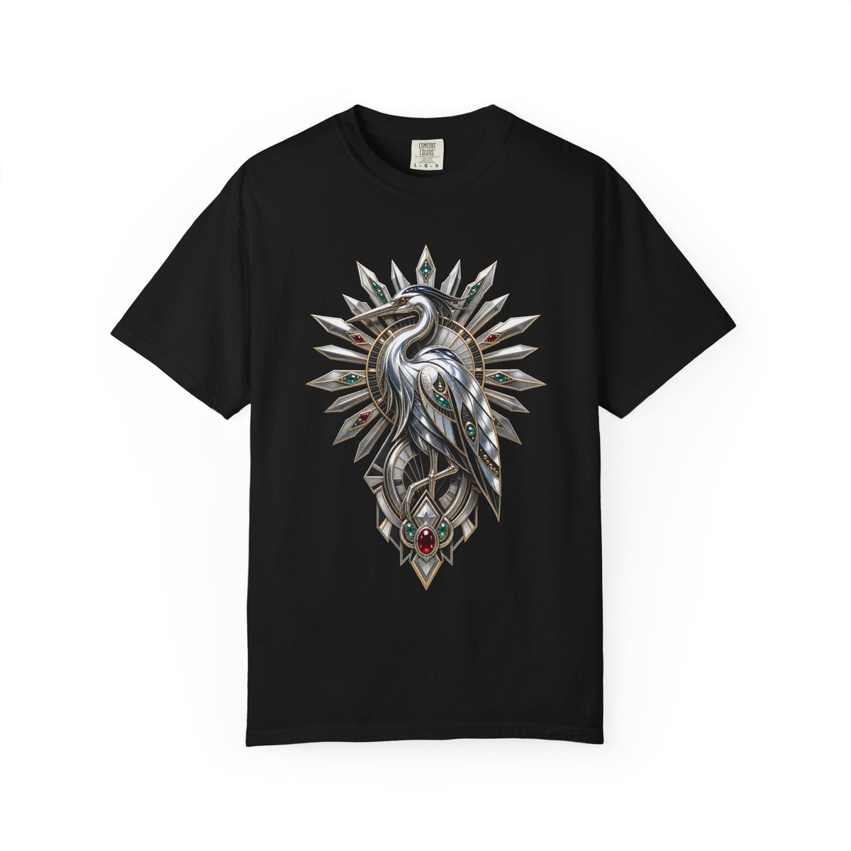 Chrome Brooch Heron Neo Deco T-Shirt Graphic