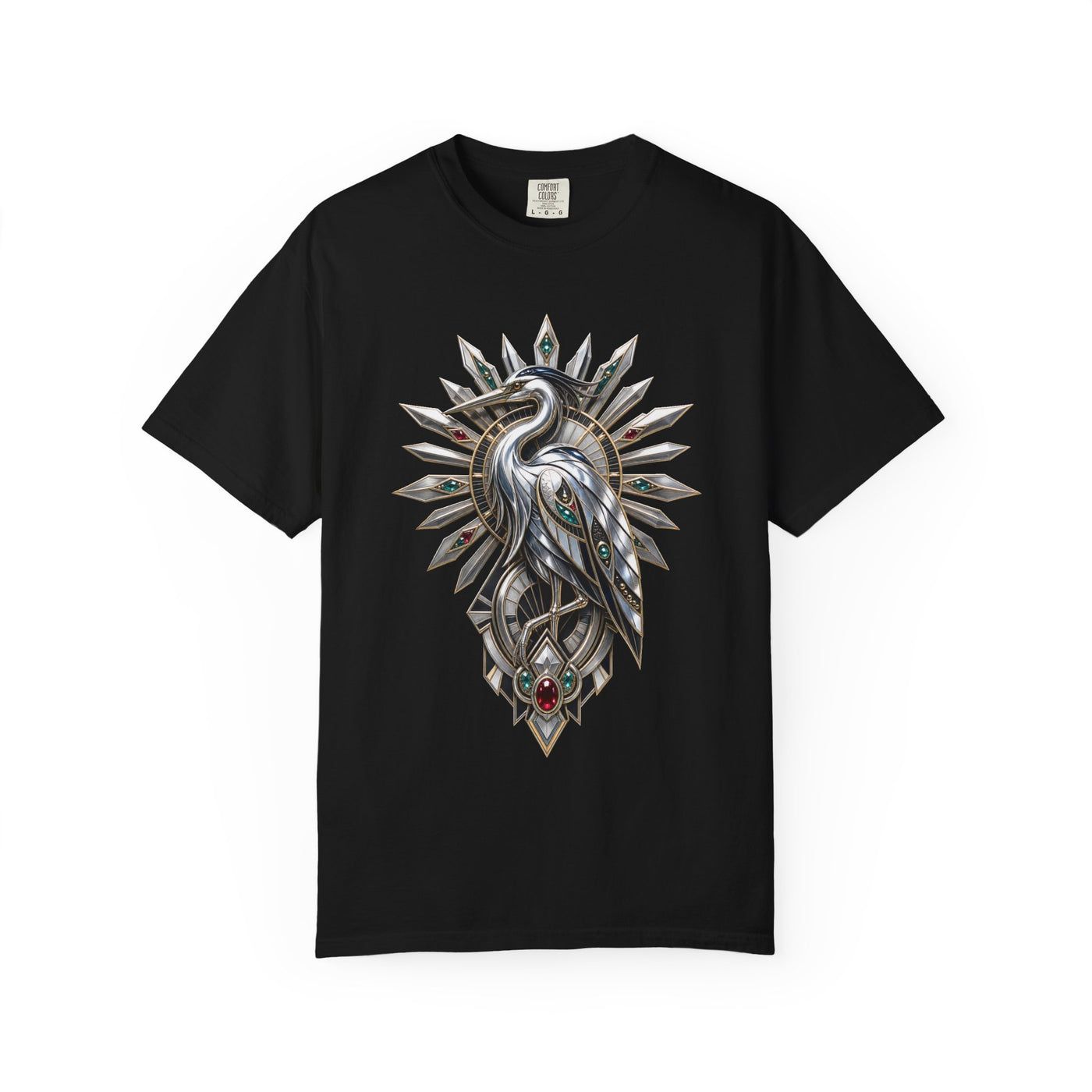 Chrome Brooch Heron Neo Deco T-Shirt Graphic