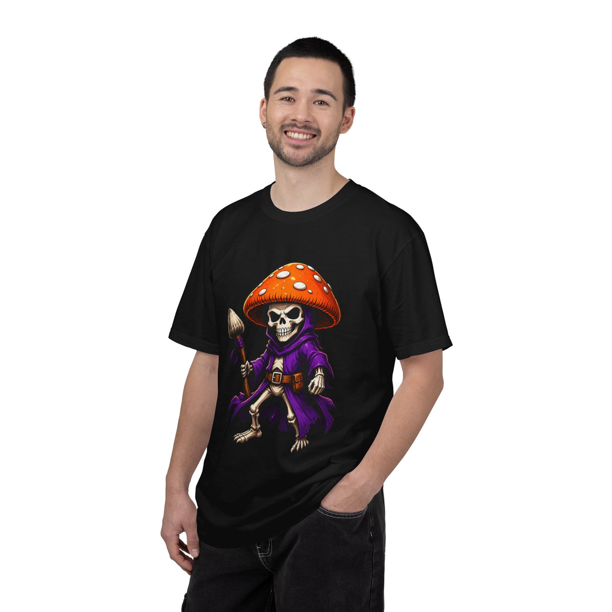 Mushroom Skeleton Mage T-Shirt Graphic