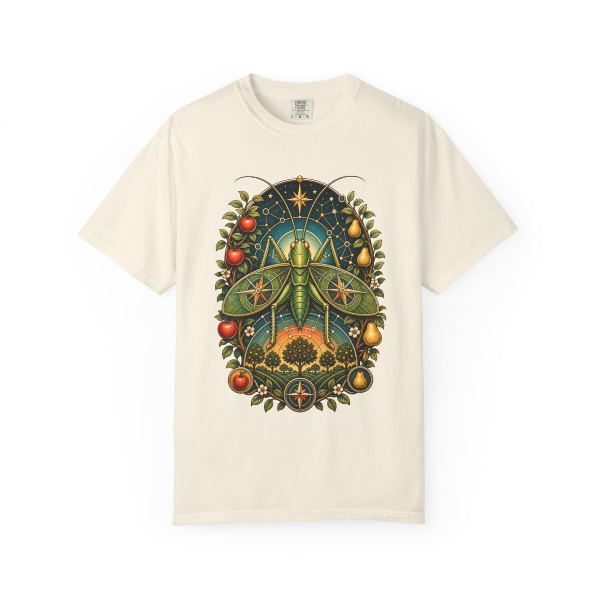 Retro Futurist Orchard Compass Katydid T-Shirt Graphic