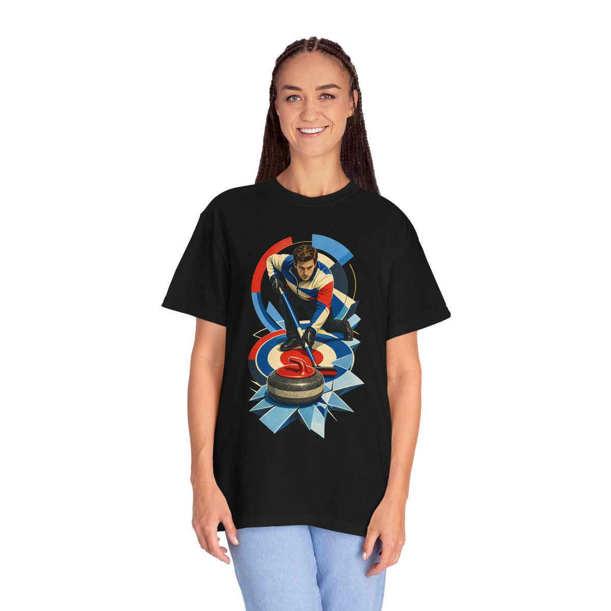 House-Rock Curling Ice Geometry Graphic Tee