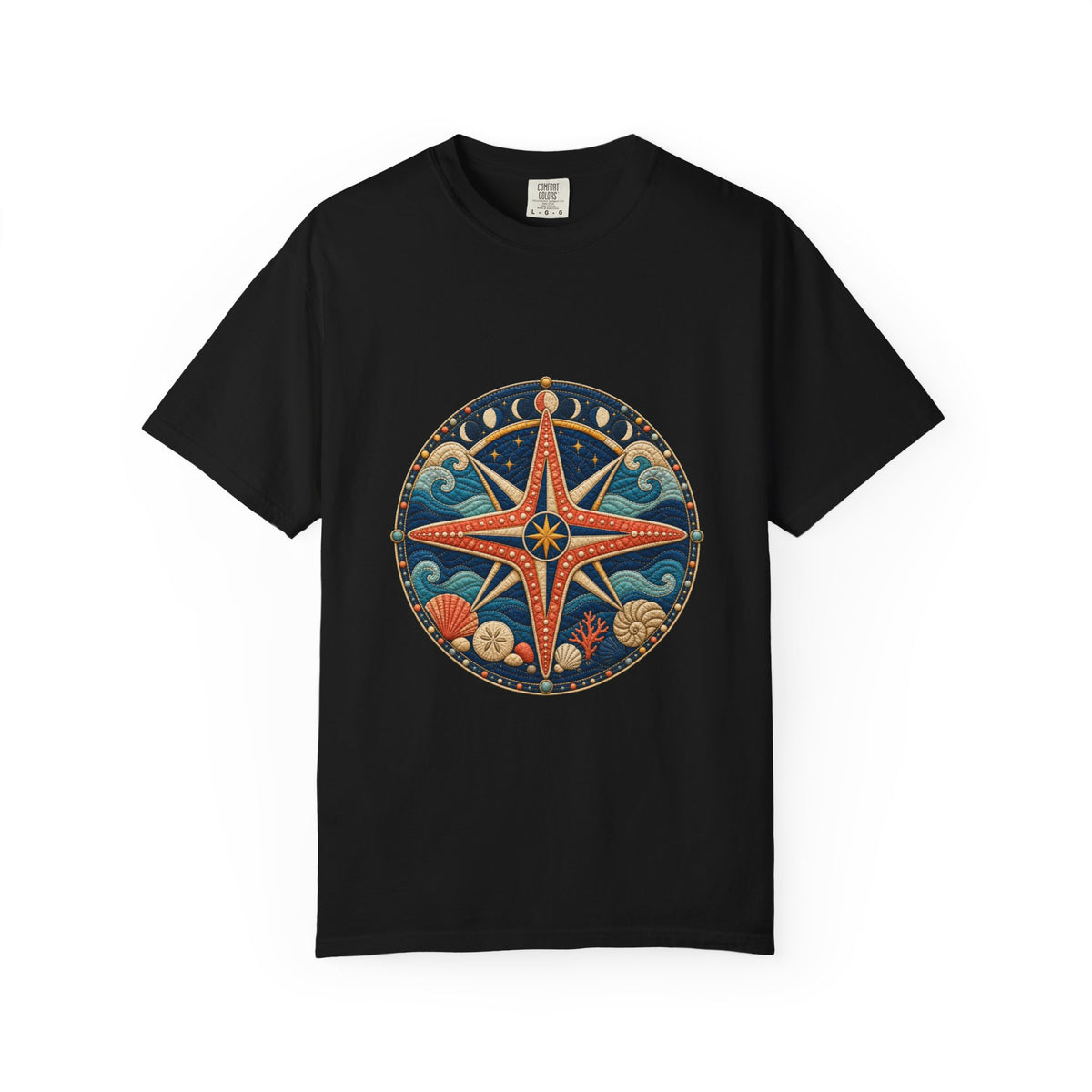 Quilted Tidepool Compass Starfish T-Shirt Graphic