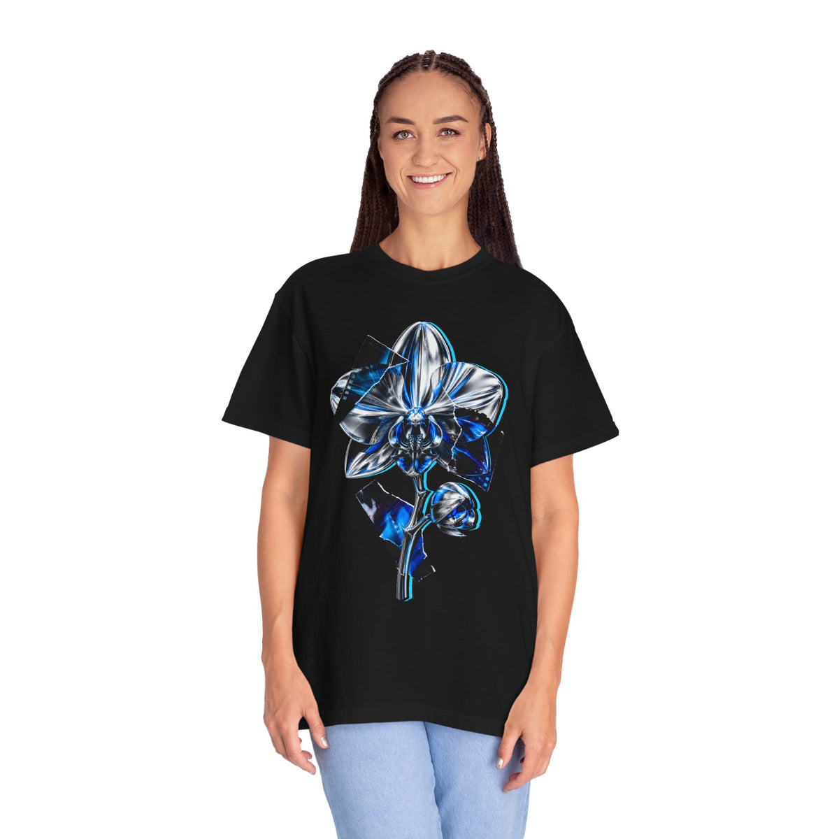 Glitch Orchid Apparition Chrome Collage Graphic Tee