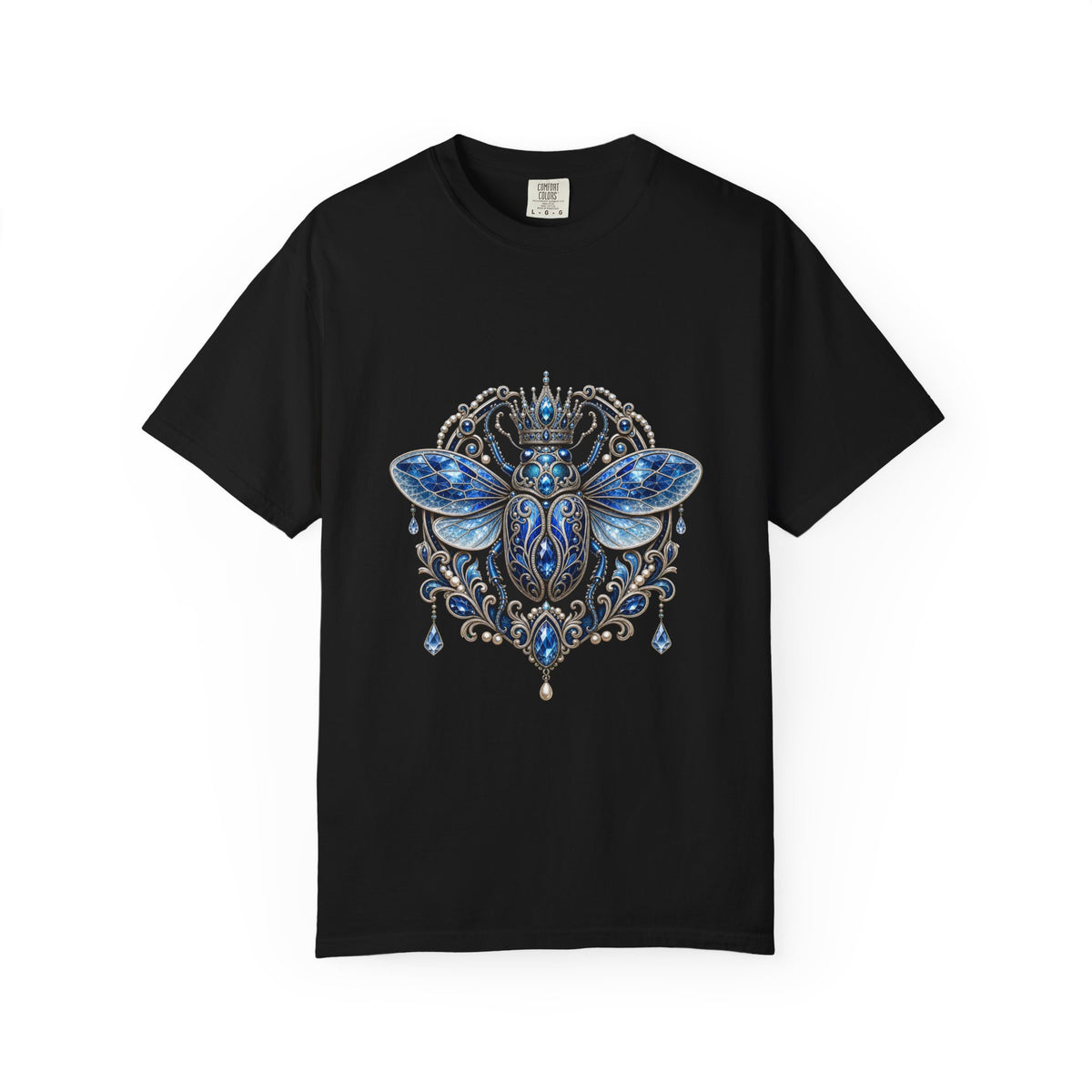 Cool Blue Brooch Beetle Crown T-Shirt Graphic