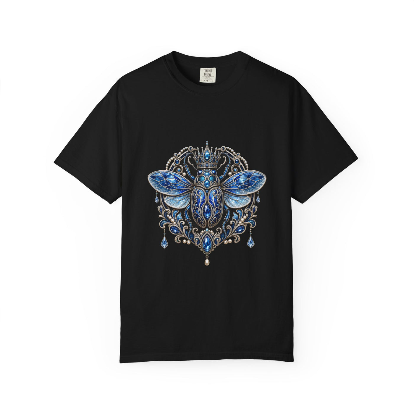 Cool Blue Brooch Beetle Crown T-Shirt Graphic