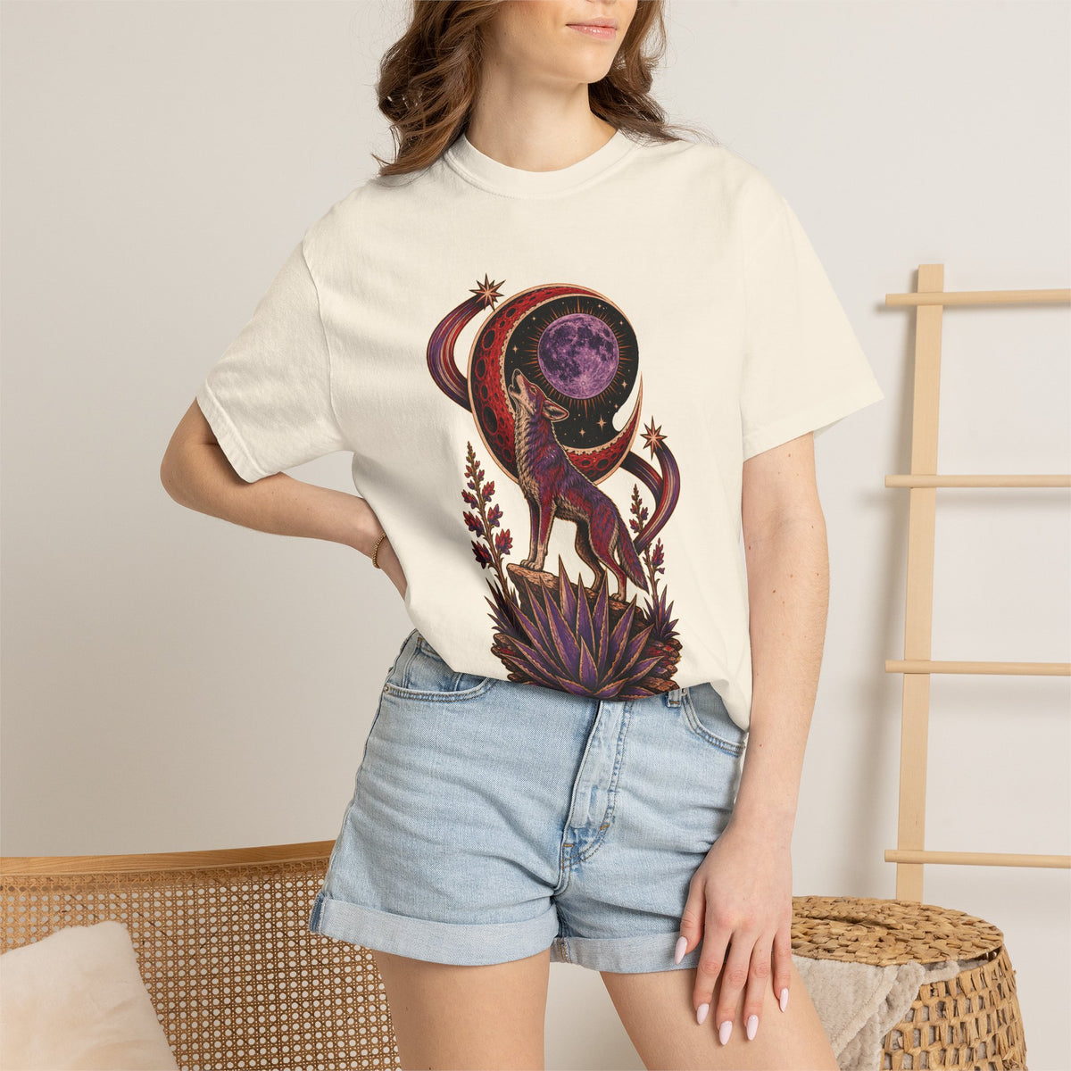 Red Violet Moon Coyote Graphic Tee