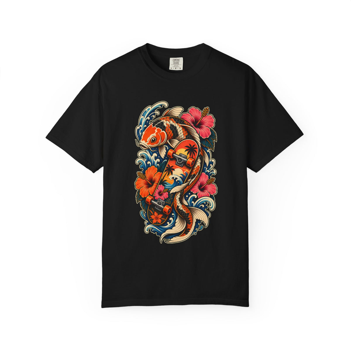 Hibiscus Skate Koi Graphic Tee