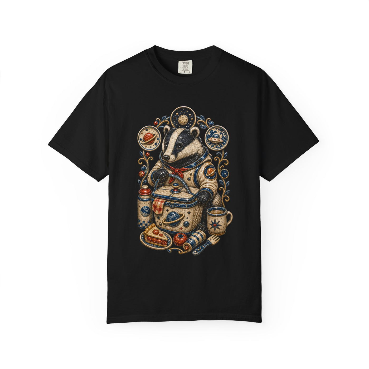 Aliencore Ceramic Picnic Badger T-Shirt Graphic