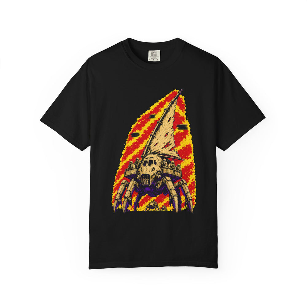 Sandstorm Caravan VHS Horror Graphic Tee graphic on a Black tee