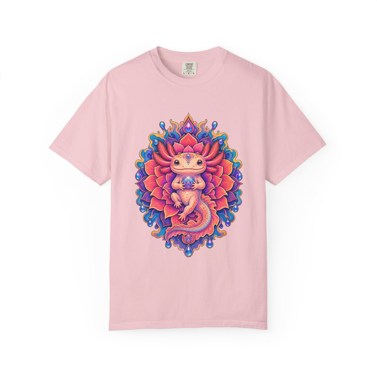 Psychedelic Dahlia Axolotl Graphic Tee