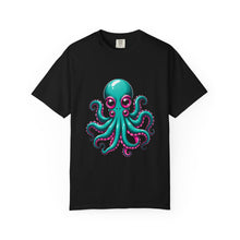 Cute Teal Octopus Cartoon T-Shirt Graphic