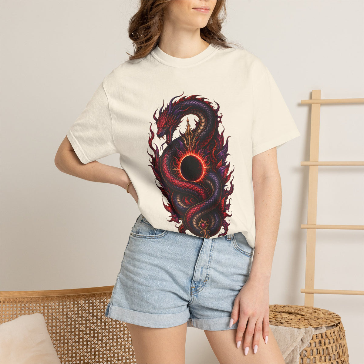 Red Purple Eclipse Serpent Graphic Tee