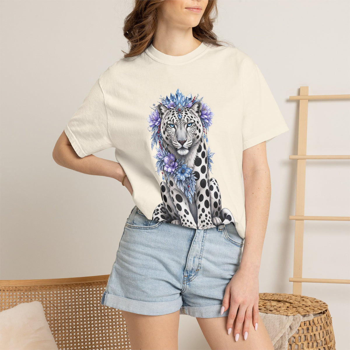 Polka Dot Snow Leopard Graphic Tee