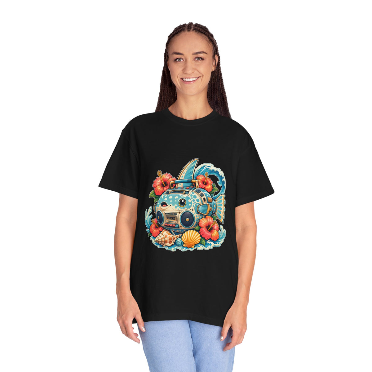 Surfcore Hibiscus Sunfish Boombox T-Shirt Graphic